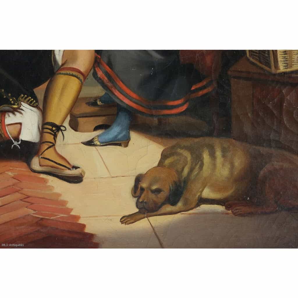 École Italienne d’époque Romantique Huile sur toile La Fileuse vers 1830 | Biron École Italienne d’époque Romantique Huile sur toile La Fileuse vers 1830