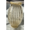 1970′ Vase Cristal Murano Avec Paillons D’Or Signés Murano Alberto Dama
