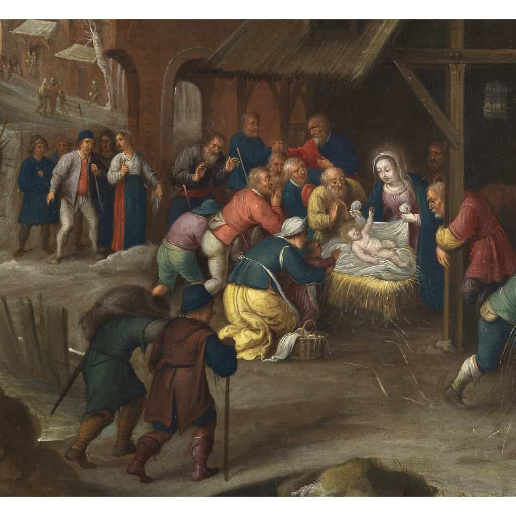 L’Adoration des bergers – Anvers, première moitié du 17e siècle. | Biron L’Adoration des bergers – Anvers, première moitié du 17e siècle.