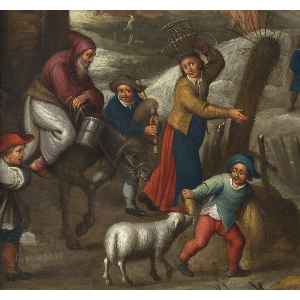 L’Adoration des bergers – Anvers, première moitié du 17e siècle. | Biron L’Adoration des bergers – Anvers, première moitié du 17e siècle.