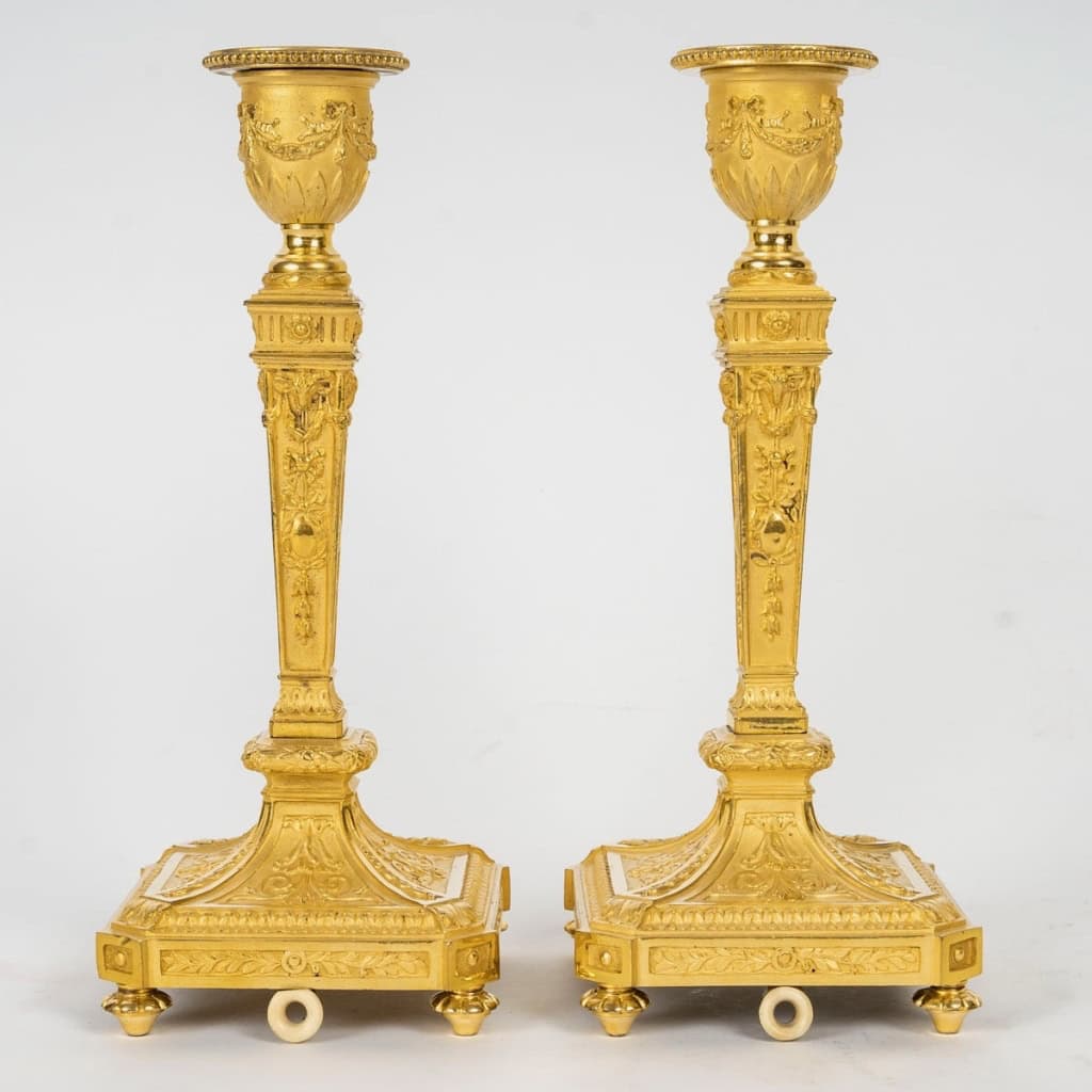 Paire de Flambeaux XIXème Siècle | Biron Paire de Flambeaux XIXème Siècle