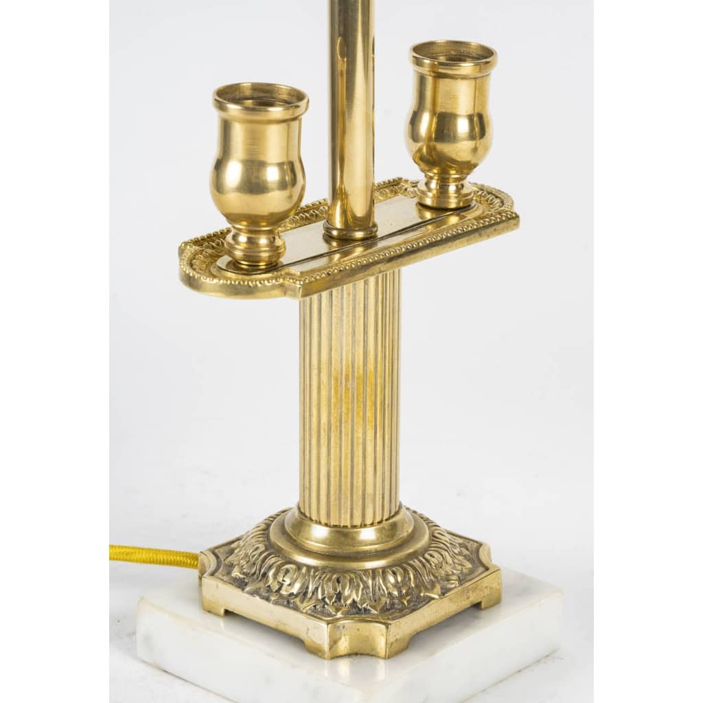 Paire de Bougeoirs Montés en Lampe à Poser, XIXème Siècle, Epoque Napoléon III .