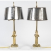 Paire de Bougeoirs Montés en Lampe à Poser, XIXème Siècle, Epoque Napoléon III .