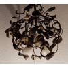 1900′ Lustre Boule de Gui en Bronze Art Nouveau à 2 Lampes