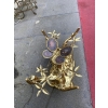1970’ Table Basse Eclairante Au Bonzai Sur Dune De Sable En bronze doré Isabelle Faure Ou Duval Brasseur Avec Papillon Ailes En Agate 28