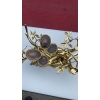 1970’ Table Basse Eclairante Au Bonzai Sur Dune De Sable En bronze doré Isabelle Faure Ou Duval Brasseur Avec Papillon Ailes En Agate 32