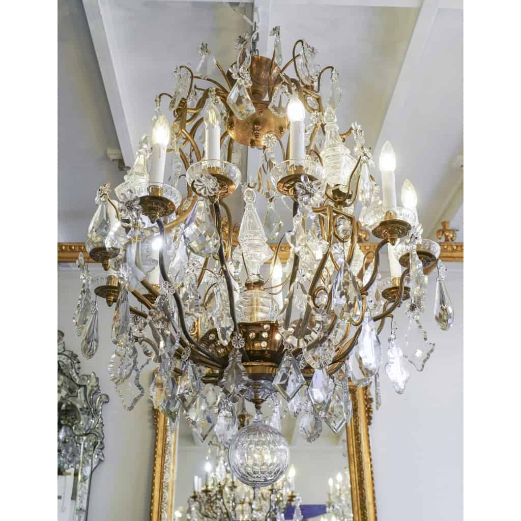 Lustre en bronze et cristal à 12 bras de Lumière | Biron |||||||||||||||