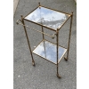 1950/70′ Desserte Roulante Maison Bagués Bronze Decor Bambou Avec Porte Serviette | Biron |||||||||
