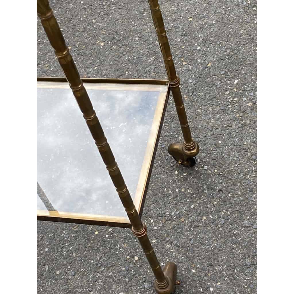 1950/70′ Desserte Roulante Maison Bagués Bronze Decor Bambou Avec Porte Serviette | Biron 1950/70′ Desserte Roulante Maison Bagués Bronze Decor Bambou Avec Porte Serviette
