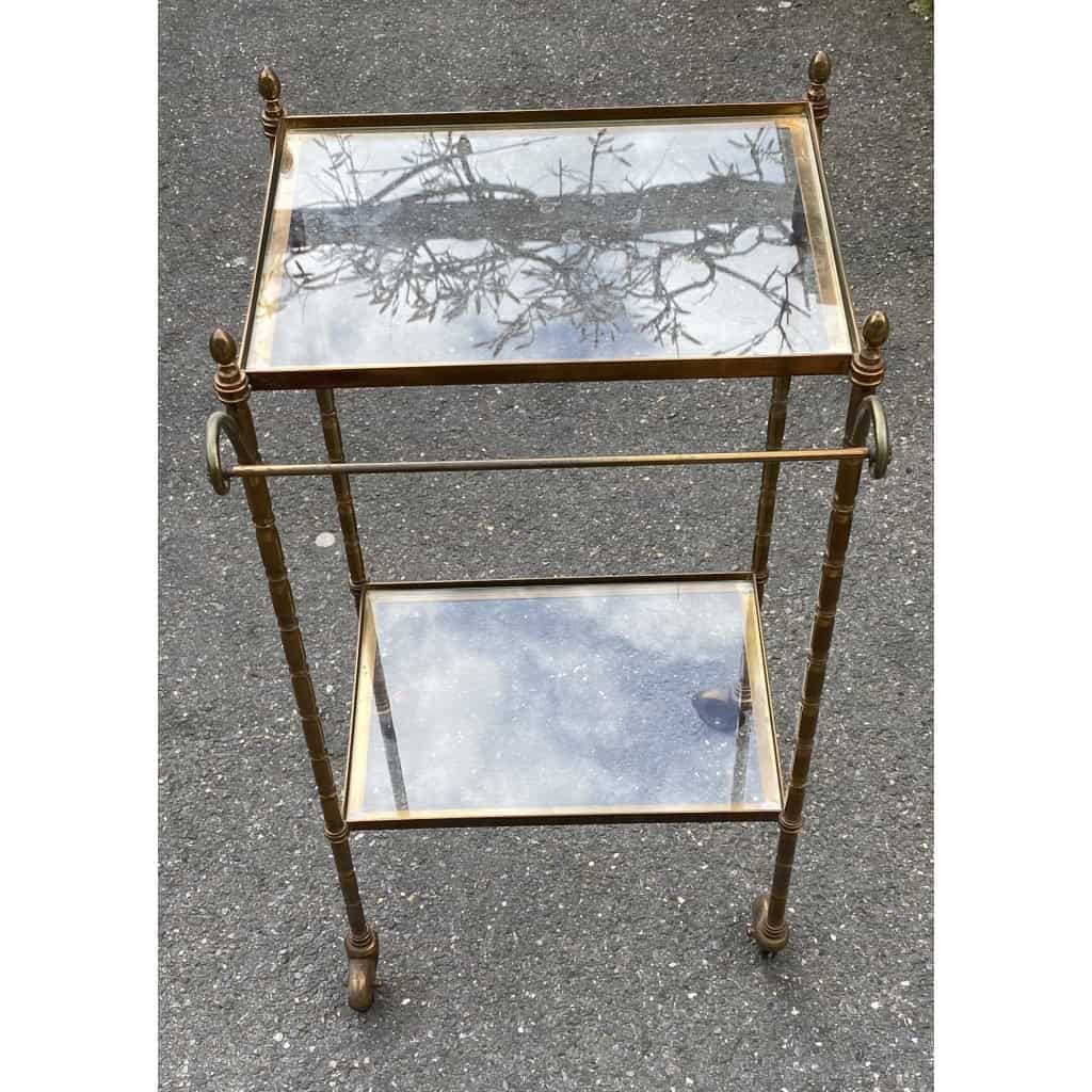 1950/70′ Desserte Roulante Maison Bagués Bronze Decor Bambou Avec Porte Serviette | Biron 1950/70′ Desserte Roulante Maison Bagués Bronze Decor Bambou Avec Porte Serviette