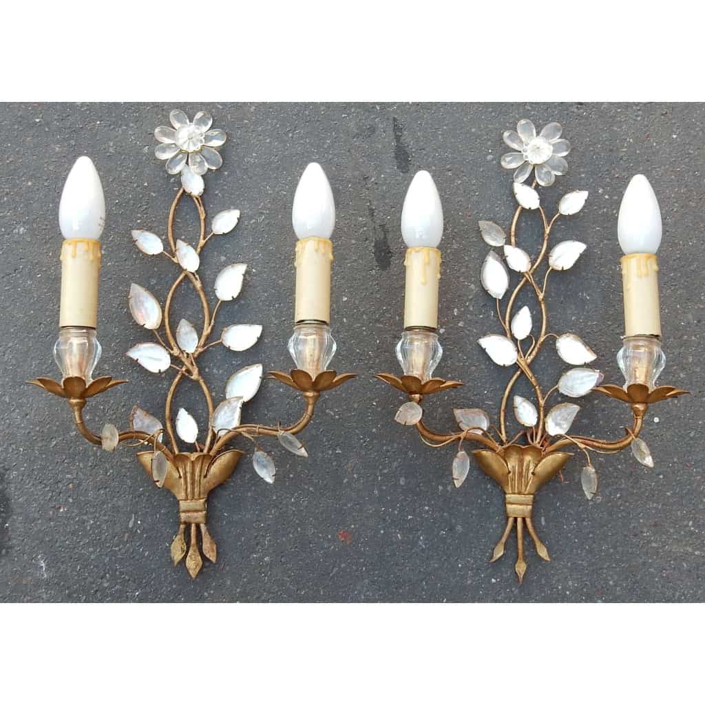 1970′ Paire d’Appliques a la Marguerite Maison Baguès | Biron |||||||||