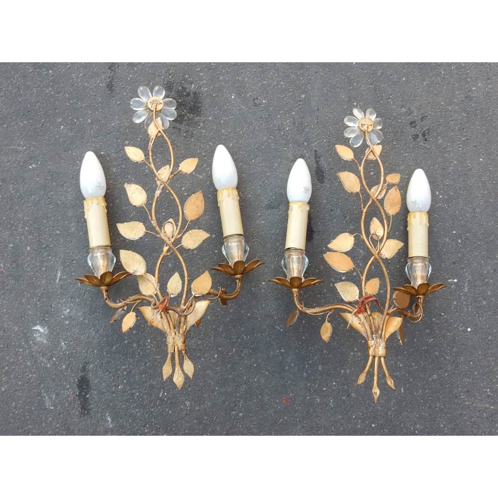 1970′ Paire d’Appliques a la Marguerite Maison Baguès | Biron 1970′ Paire d’Appliques a la Marguerite Maison Baguès