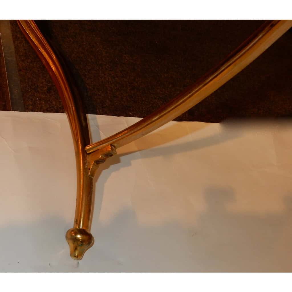 1940/50 Table Basse Plateau Laque de Chine Maison Baguès en Bronze Doré
