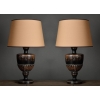 Paire de Lampes de Table Balustre en bois Noirci, XXème Siècle. | Biron |||||