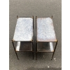 1950/70′ Paire de Tables Maison Jansen En Bronze Patiné Avec Plateaux Miroirs Vintage