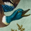 Glazed ceramic dish with polychrome decoration representing a mallard duck Produced by the Sèvres factory, signed Emile Richard, Art Nouveau period, circa 1900. | Biron Glazed ceramic dish with polychrome decoration representing a mallard duck Produced by the Sèvres factory, signed Emile Richard, Art Nouveau period, circa 1900.