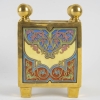 Flower box in Paris porcelain, with geometric polychrome decoration enhanced with gold, production of the second half of the XIXth century, circa 1860. | Biron ||||||||||||