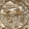Plat japonais Satsuma, Scènes de guerriers époque Meiji | Biron Plat japonais Satsuma, Scènes de guerriers époque Meiji