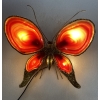 1970’ Applique Papillon en Bronze ou Laiton, Duval Brasseur Ou Isabelle Faure, 4 Ampoules, Ailes d’Agate | Biron ||||||||||||||