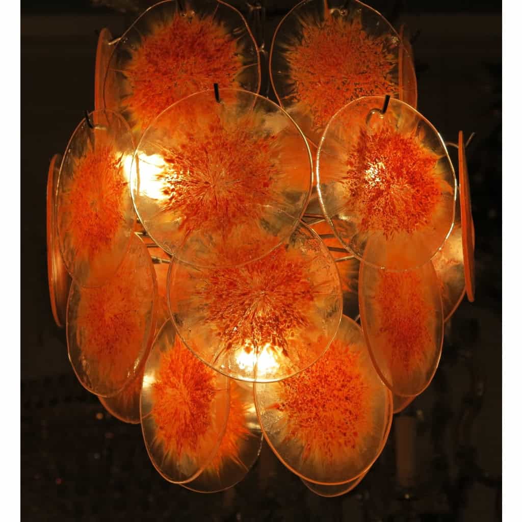 1970′ Lustre Venini Style Vistosi 26 Pièces | Biron 1970′ Lustre Venini Style Vistosi 26 Pièces