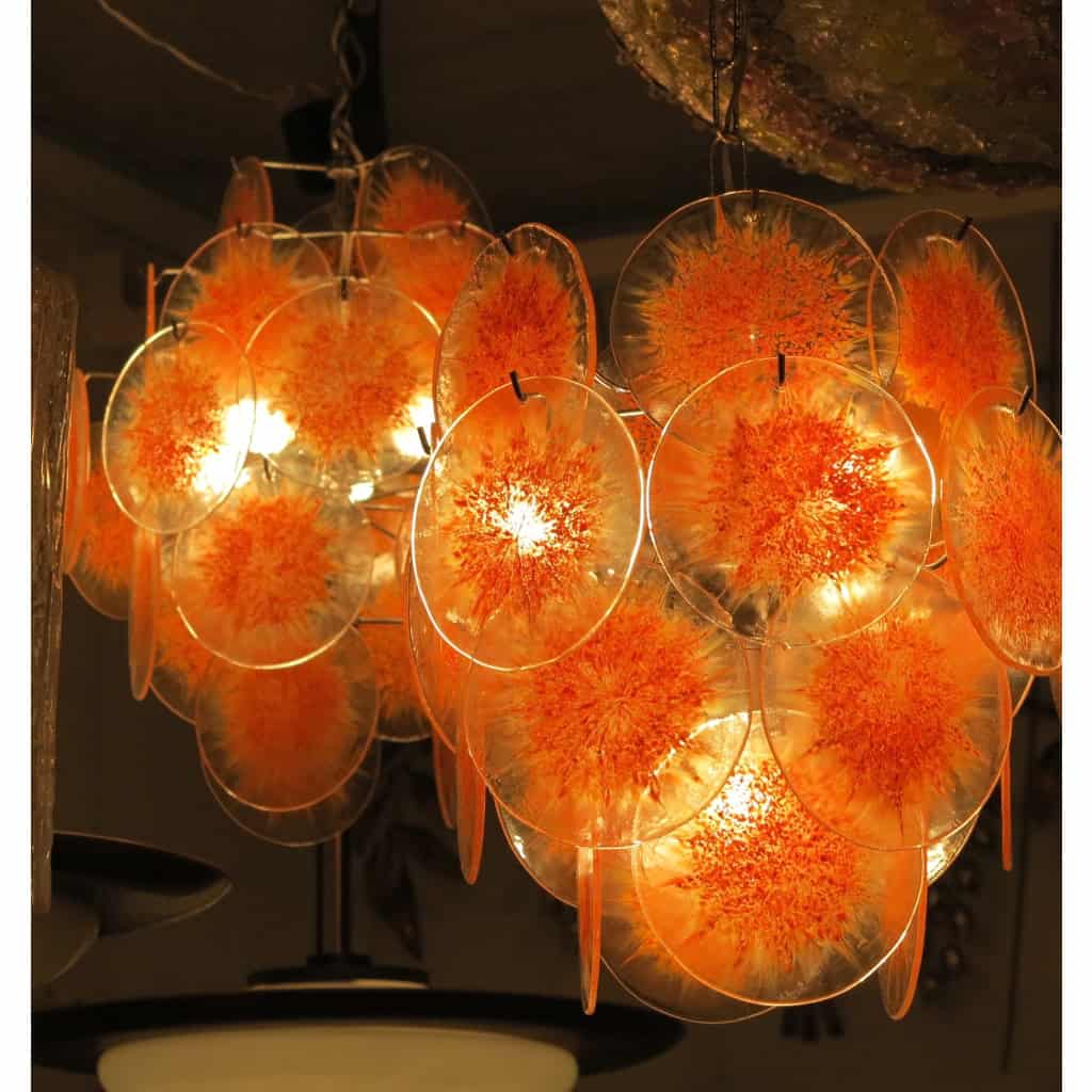 1970′ Lustre Venini Style Vistosi 26 Pièces | Biron 1970′ Lustre Venini Style Vistosi 26 Pièces
