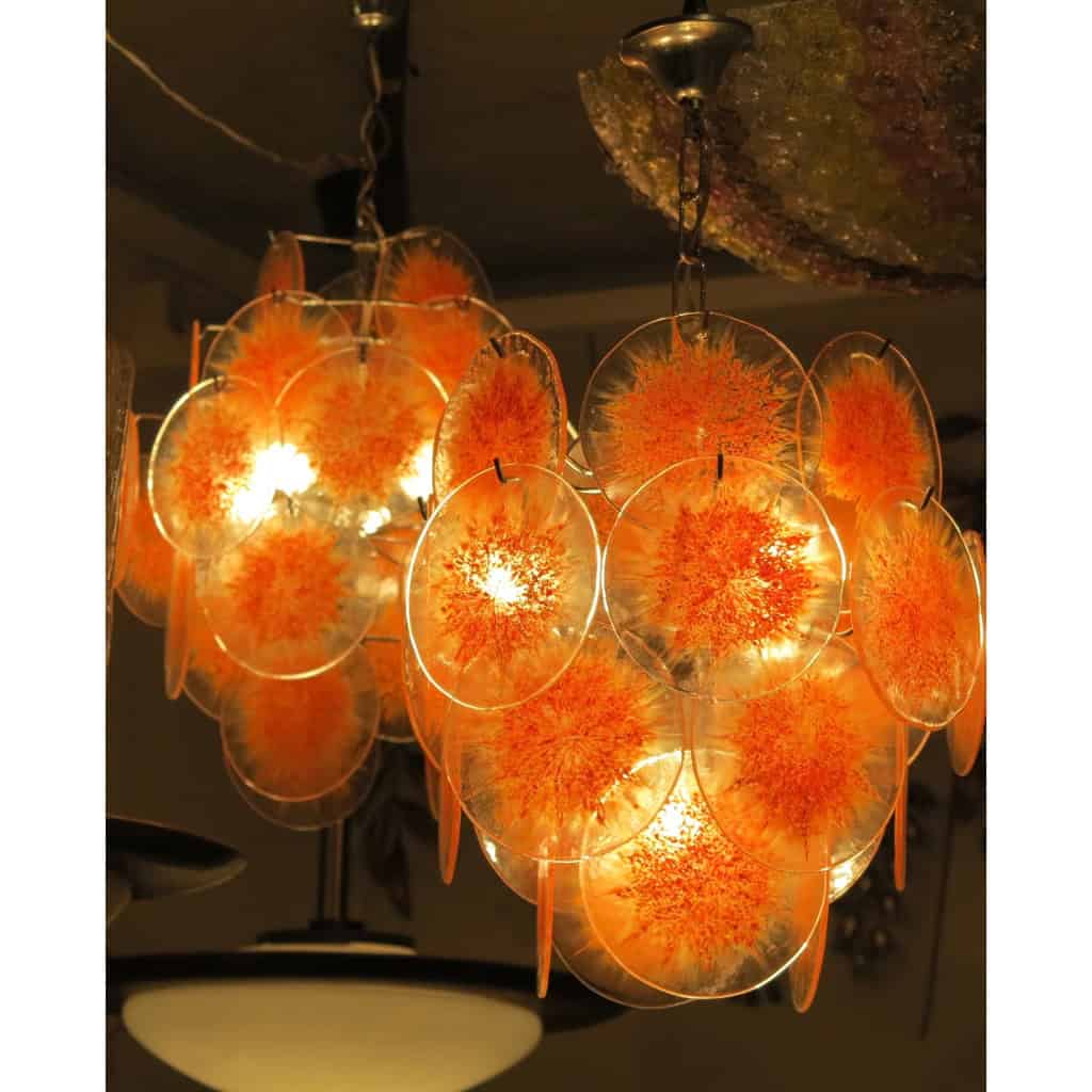 1970′ Lustre Venini Style Vistosi 26 Pièces | Biron 1970′ Lustre Venini Style Vistosi 26 Pièces