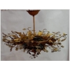 1970′ Plafonnier ou Applique à Décor de Fleurs et Feuilles en Métal Doré Style Maison Baguès Feuilles en Verre 15 Ampoules | Biron 1970′ Plafonnier ou Applique à Décor de Fleurs et Feuilles en Métal Doré Style Maison Baguès Feuilles en Verre 15 Ampoules