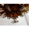 1970′ Plafonnier ou Applique à Décor de Fleurs et Feuilles en Métal Doré Style Maison Baguès Feuilles en Verre 15 Ampoules | Biron 1970′ Plafonnier ou Applique à Décor de Fleurs et Feuilles en Métal Doré Style Maison Baguès Feuilles en Verre 15 Ampoules