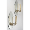 Paire d’appliques en miroir et fer doré et papilles de verre, 1950-1960 | Biron Paire d’appliques en miroir et fer doré et papilles de verre, 1950-1960