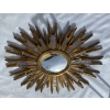 1970′ Miroir Soleil Ovale , Résine Dorée | Biron 1970′ Miroir Soleil Ovale , Résine Dorée