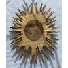 1970′ Miroir Soleil Ovale , Résine Dorée | Biron 1970′ Miroir Soleil Ovale , Résine Dorée