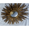 1970′ Miroir Soleil Ovale , Résine Dorée | Biron 1970′ Miroir Soleil Ovale , Résine Dorée