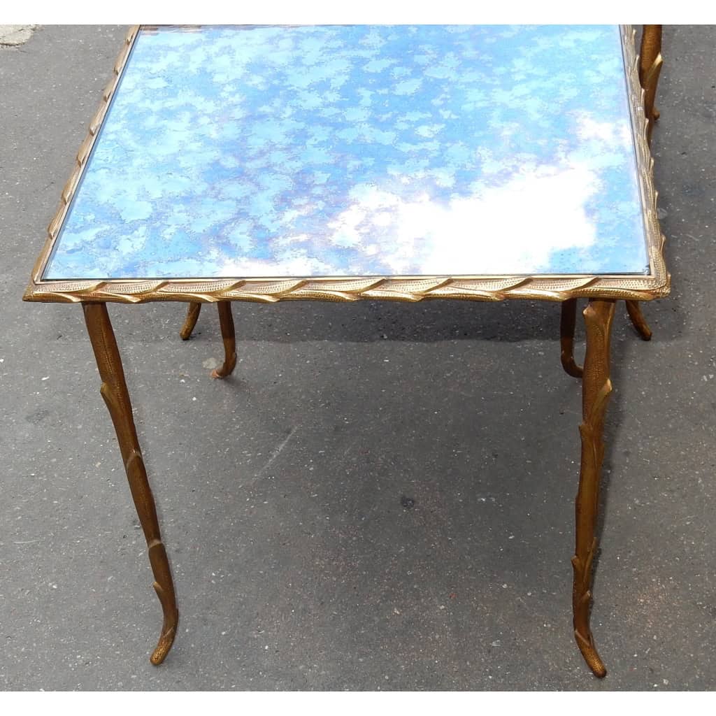 1950/70 Série de 3 Tables Gigognes Modèle Palmier Maison Charles