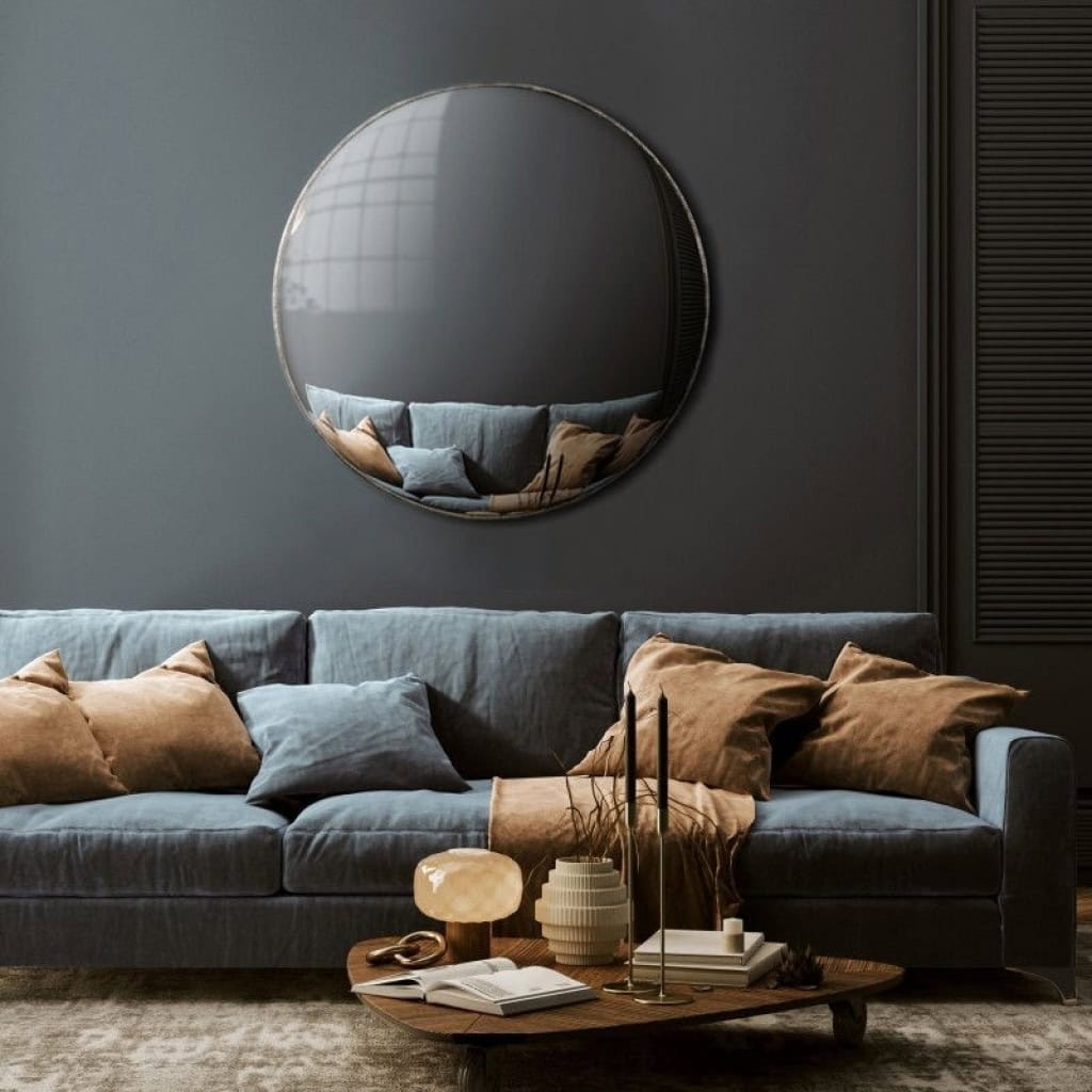 Miroir sorcière, miroir bombé, diamètre 90cm, miroir et métal, XXIème siècle. | Biron Miroir sorcière, miroir bombé, diamètre 90cm, miroir et métal, XXIème siècle.