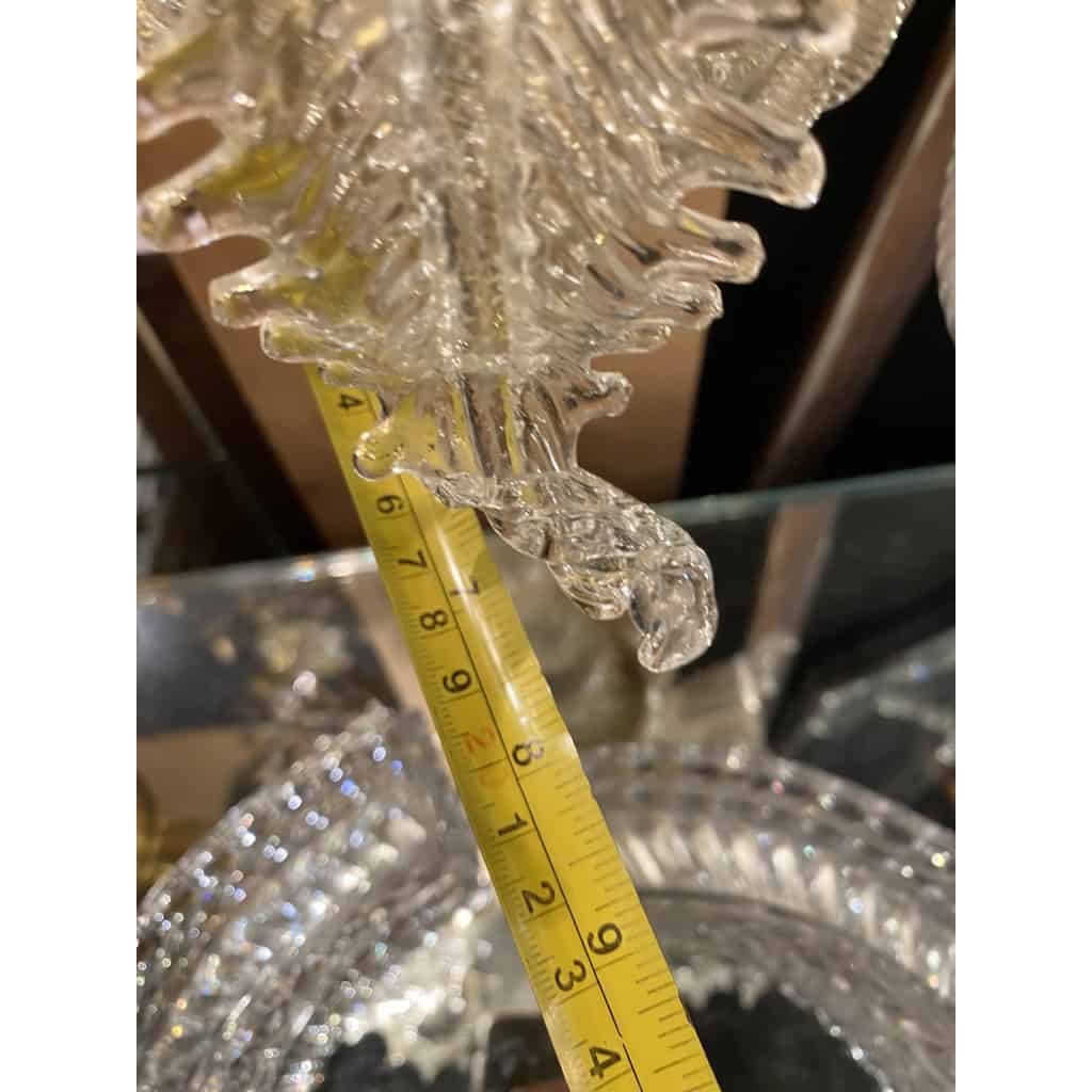 1950/70′ Paire d’Appliques à 2 Bras de Lumière en Cristal de Murano Avec Paillons d’Or | Biron 1950/70′ Paire d’Appliques à 2 Bras de Lumière en Cristal de Murano Avec Paillons d’Or
