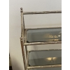 1970′ Étagère En Metal Nickelé à 4 Niveaux Style Maison Baguès Décor Bambou Plateaux Verres Fumés | Biron 1970′ Étagère En Metal Nickelé à 4 Niveaux Style Maison Baguès Décor Bambou Plateaux Verres Fumés