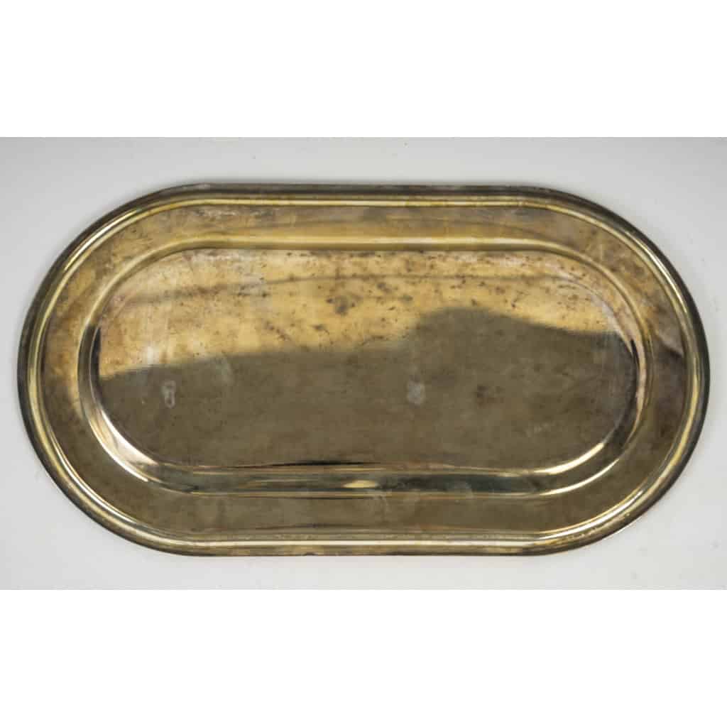 Plateau à foie gras en métal argenté et marbre, XXème siècle | Biron Plateau à foie gras en métal argenté et marbre, XXème siècle