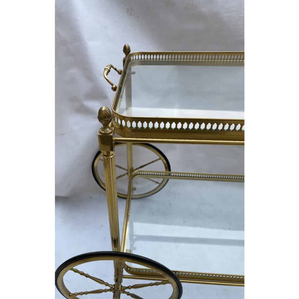 1950/70 Desserte Roulante Maison Jansen En Laiton Et Bronze Doré Pommes De Pin | Biron 1950/70 Desserte Roulante Maison Jansen En Laiton Et Bronze Doré Pommes De Pin