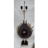 1970′ Lampe Décor Lotus, Bronze Argenté, Galuchat, Agate, Duval Brasseur Non Signée | Biron |||||||||||