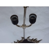 1970′ Lampe Décor Lotus, Bronze Argenté, Galuchat, Agate, Duval Brasseur Non Signée | Biron 1970′ Lampe Décor Lotus, Bronze Argenté, Galuchat, Agate, Duval Brasseur Non Signée