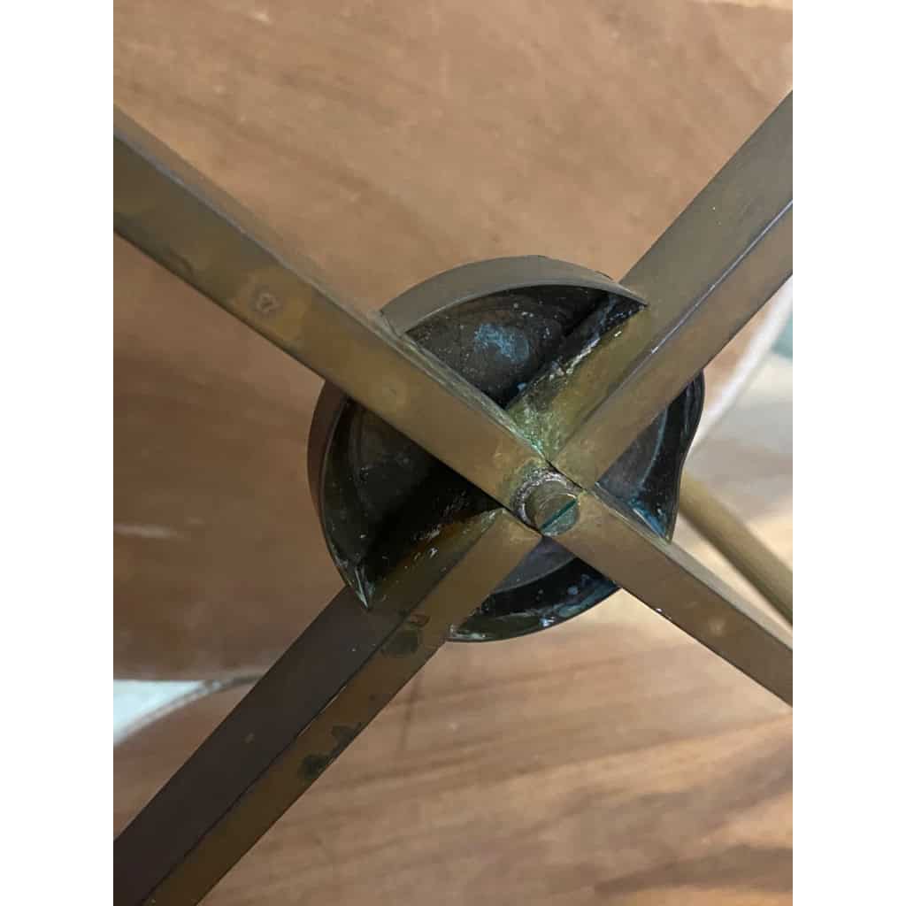 1950/70′ Paire De Tables Basses Rondes En Bronze Patiné Style L XVI