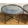 1950/70′ Paire De Tables Basses Rondes En Bronze Patiné Style L XVI
