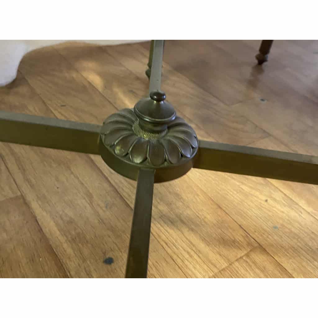1950/70′ Paire De Tables Basses Rondes En Bronze Patiné Style L XVI