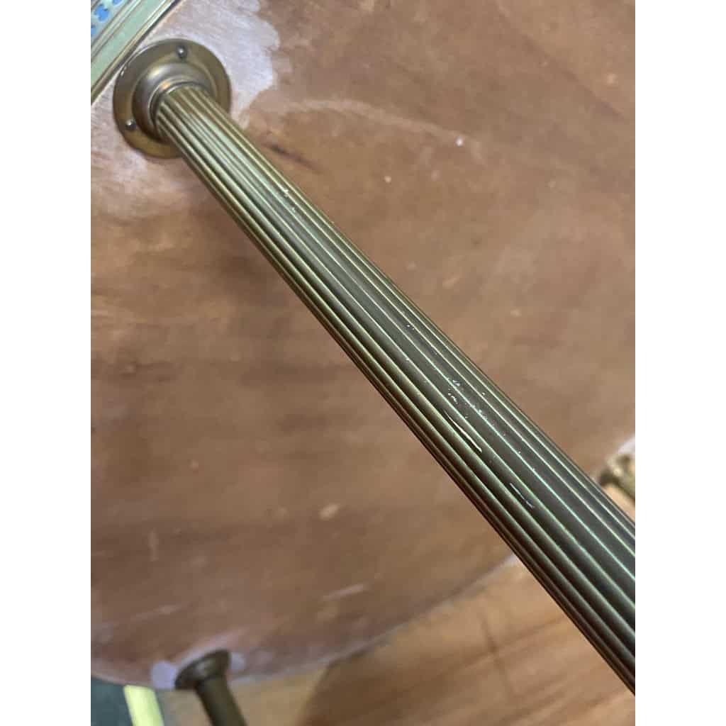 1950/70′ Paire De Tables Basses Rondes En Bronze Patiné Style L XVI