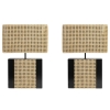 1970 Paire de lampes « cannage Parisien » Maison Roche | Biron |||||