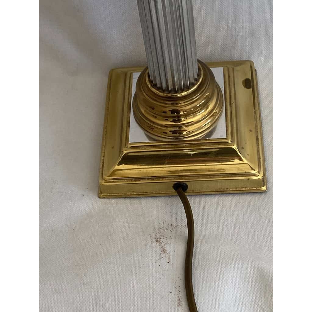 1970′ Lampe En Bronze Doré Et Nickelé Style Charles Non Signée | Biron 1970′ Lampe En Bronze Doré Et Nickelé Style Charles Non Signée