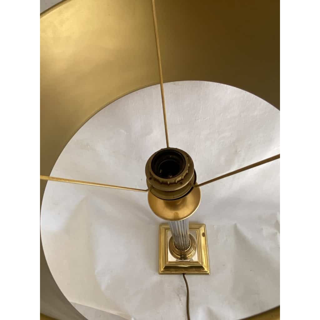 1970′ Lampe En Bronze Doré Et Nickelé Style Charles Non Signée | Biron 1970′ Lampe En Bronze Doré Et Nickelé Style Charles Non Signée
