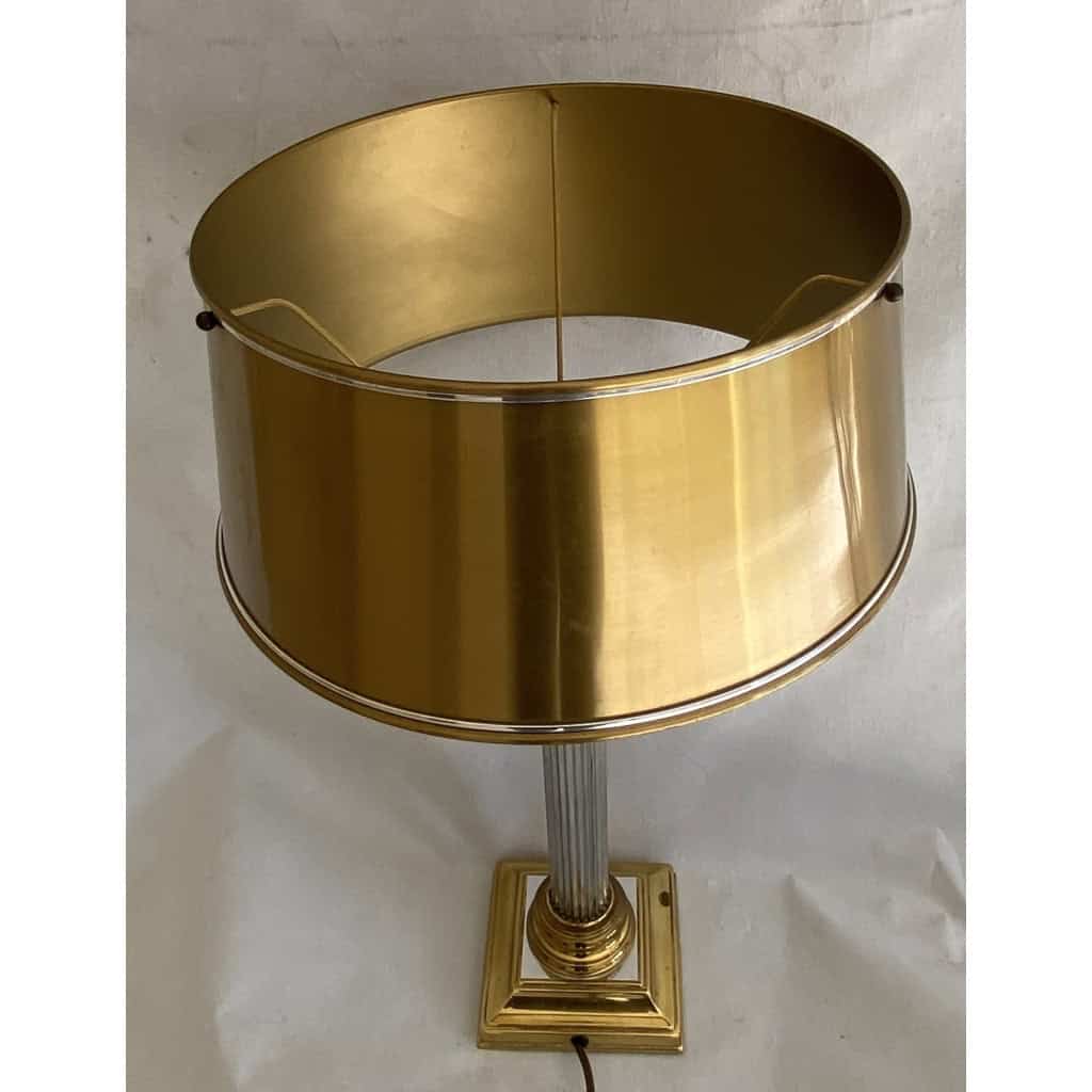 1970′ Lampe En Bronze Doré Et Nickelé Style Charles Non Signée | Biron 1970′ Lampe En Bronze Doré Et Nickelé Style Charles Non Signée