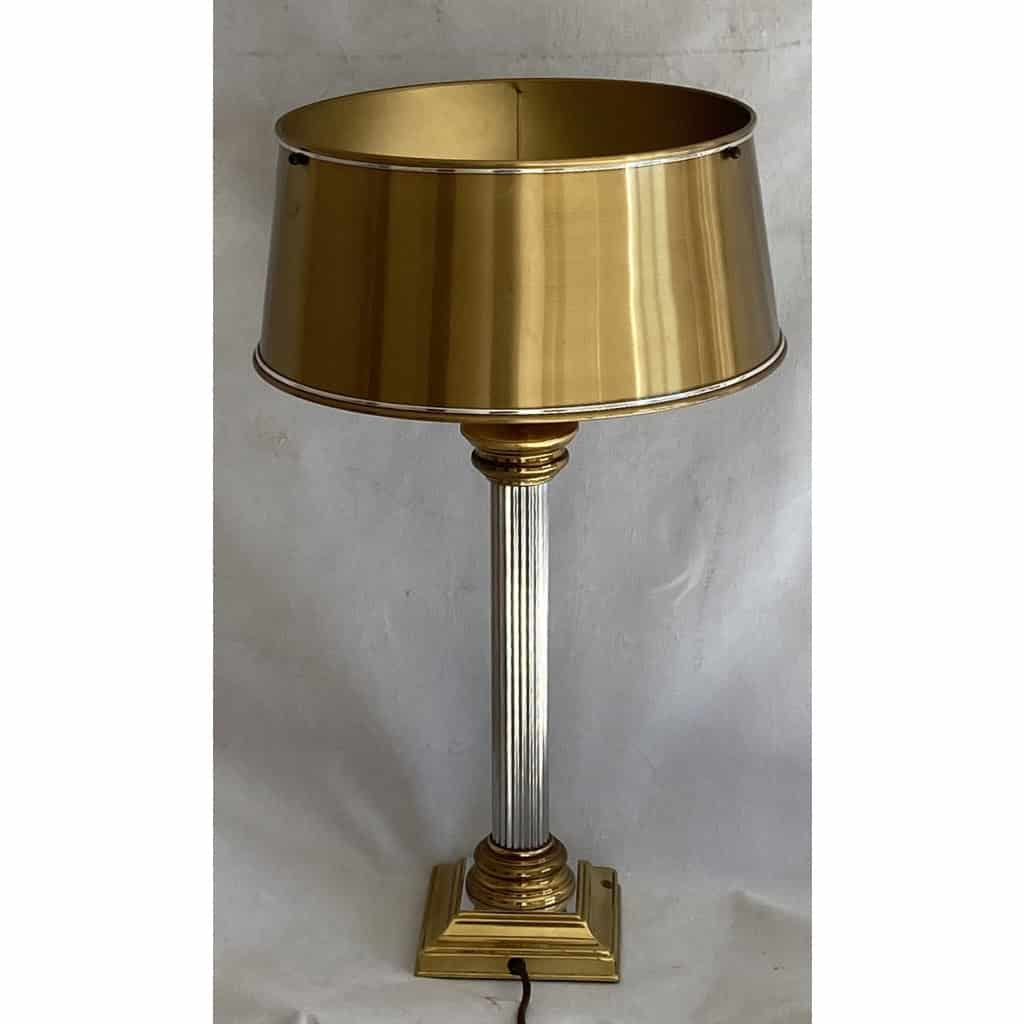 1970′ Lampe En Bronze Doré Et Nickelé Style Charles Non Signée | Biron 1970′ Lampe En Bronze Doré Et Nickelé Style Charles Non Signée