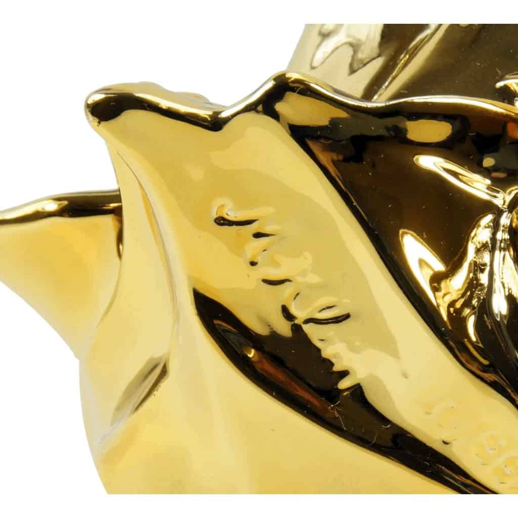 Sculpture en bronze doré, porte serviette représentant la tête d’un Lion, XXème siècle | Biron Sculpture en bronze doré, porte serviette représentant la tête d’un Lion, XXème siècle